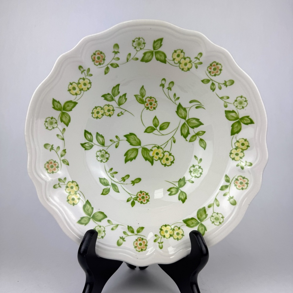 Vintage 1970s Sears Petit Flora Ironstone 9” Round Vegetable Serving Bowl